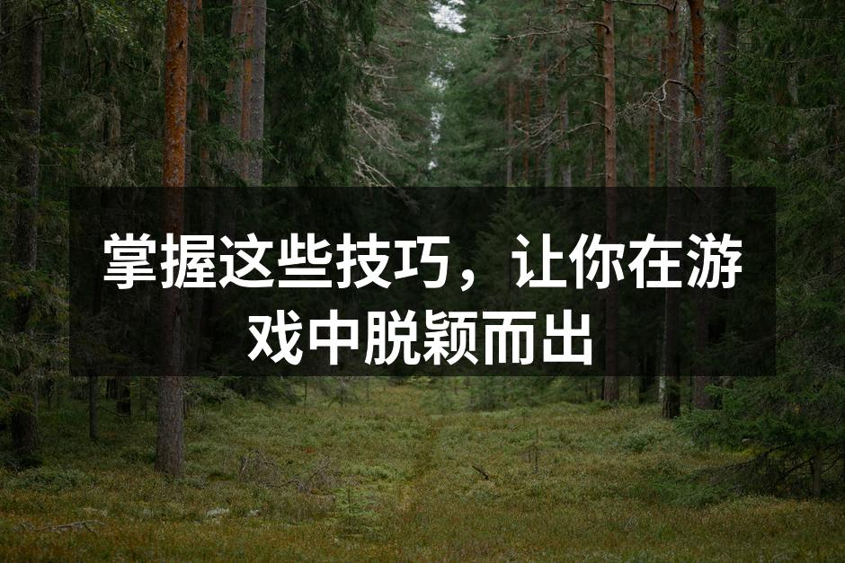 掌握游戏技巧,提升胜率